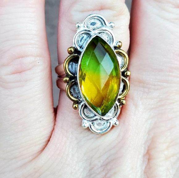 New Bi-Color Tourmaline 925 Silver Ring. - Picture 6 of 12